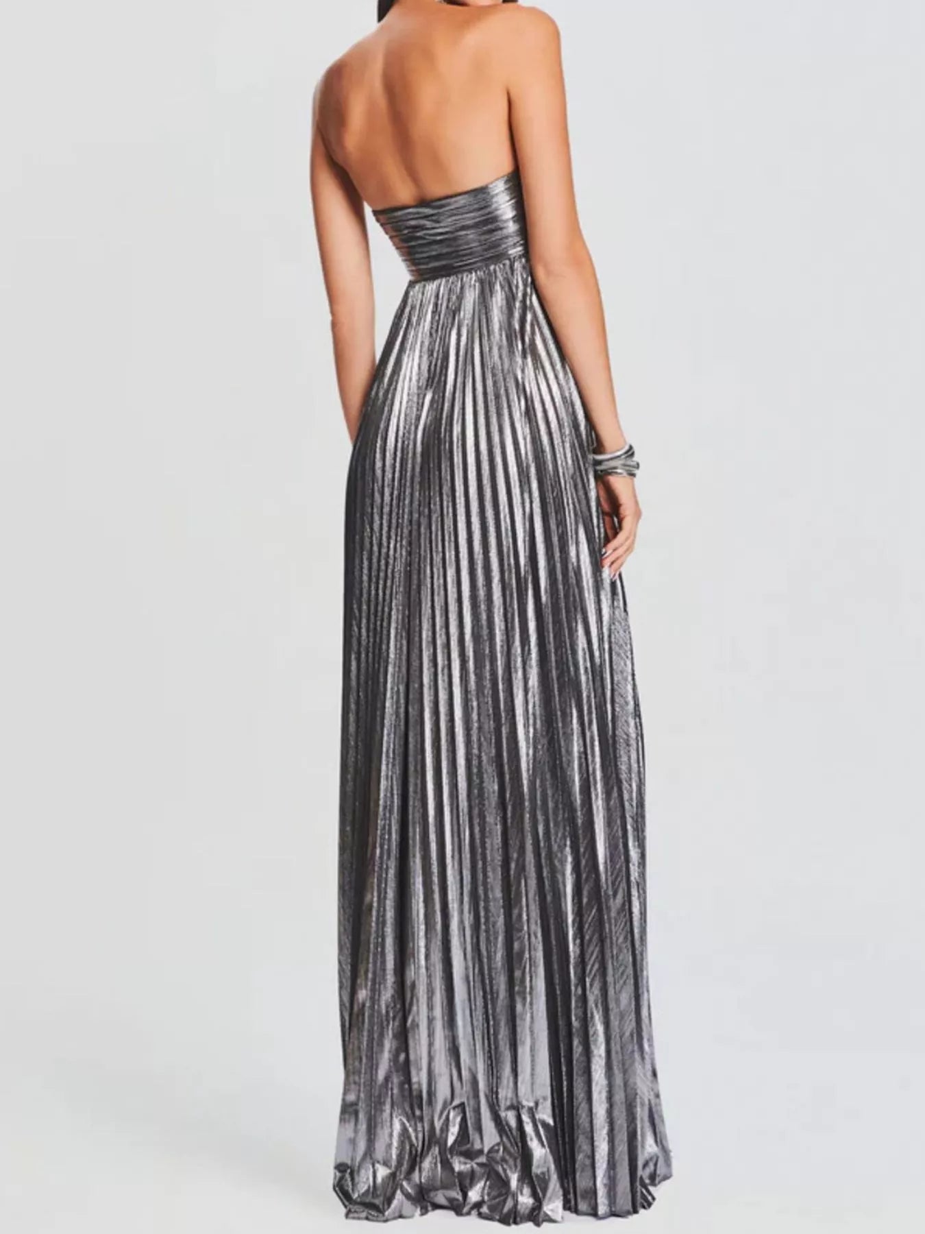 Split Sweetheart Neck Tube Maxi Dress by Shopiebay