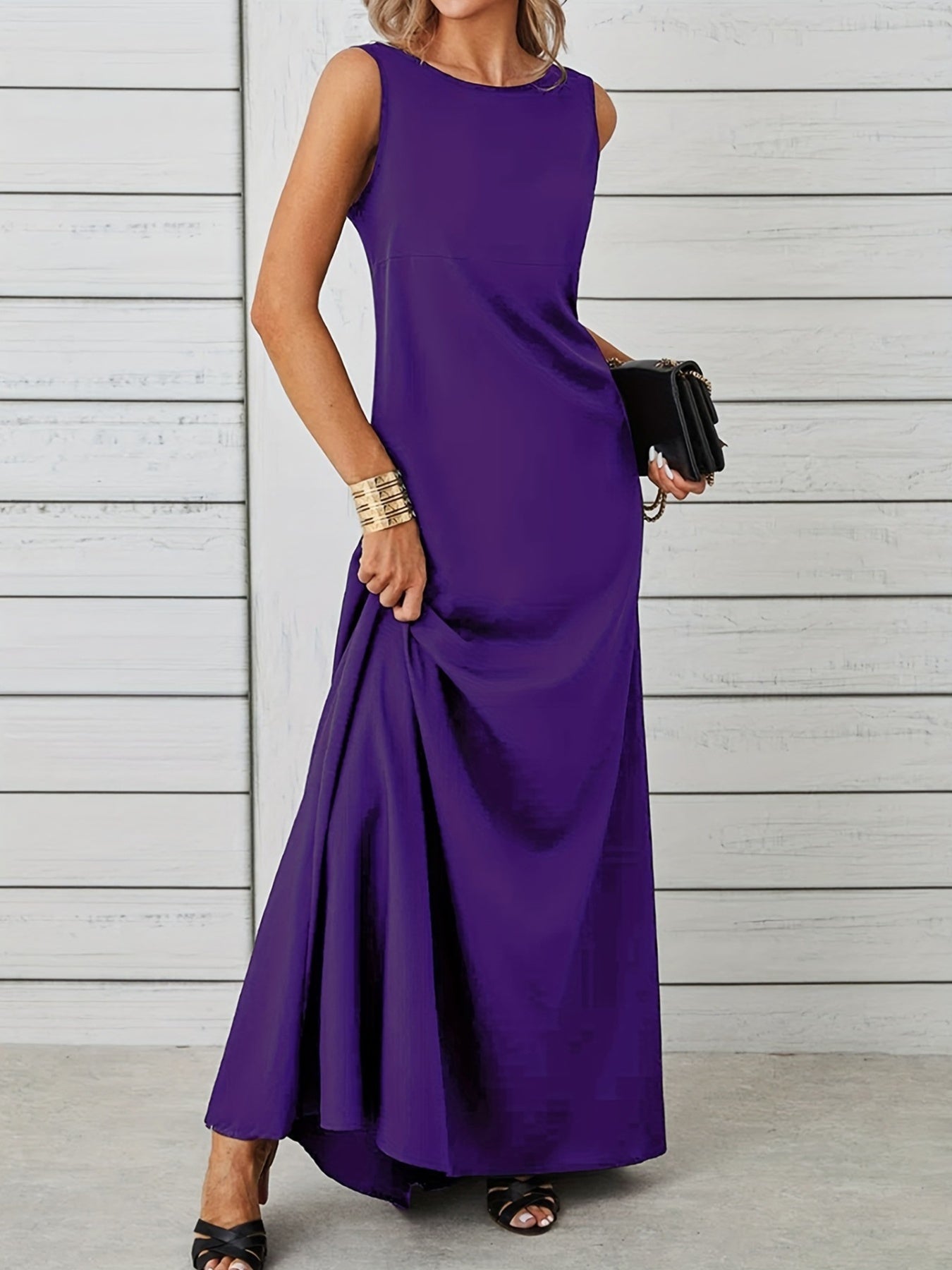 Sleeveless Flowy Maxi Dress by Shopiebay