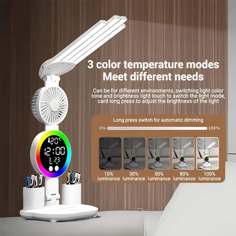 Smart Touch LED Desk Lamp – USB Powered, Dual Head, Dimmable, Color Changing by DailySale