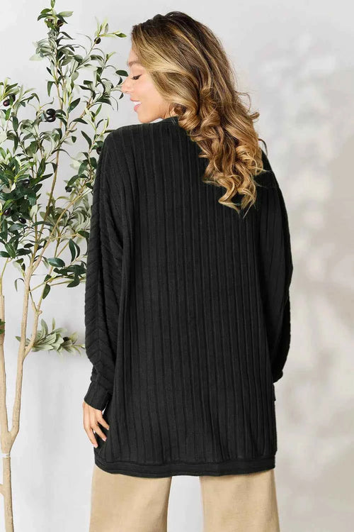 Basic Bae Full Size Ribbed Cocoon Cardigan by Wild and Free Boutique