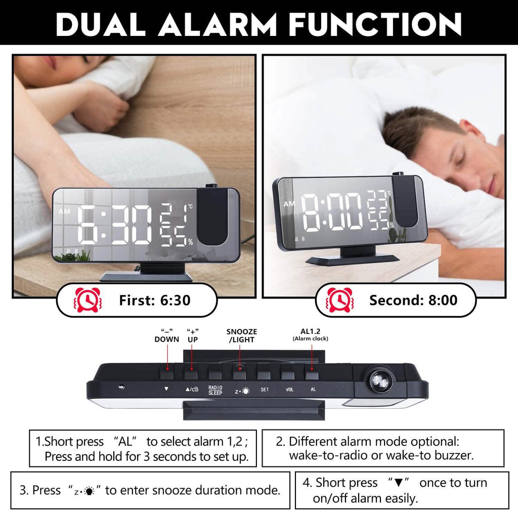 Bedroom Projection Digital Alarm Clock by DailySale