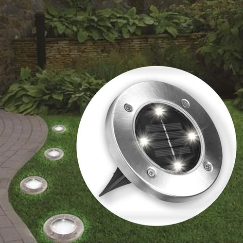 Bell + Howell Solar-Powered LED Garden Disk Lights Set by DailySale