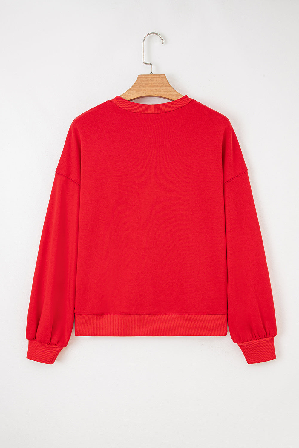 Fiery Red How Bout Them Dawgs Embroidered Script Balloon Sleeve Sweatshirt by Wild and Free Boutique