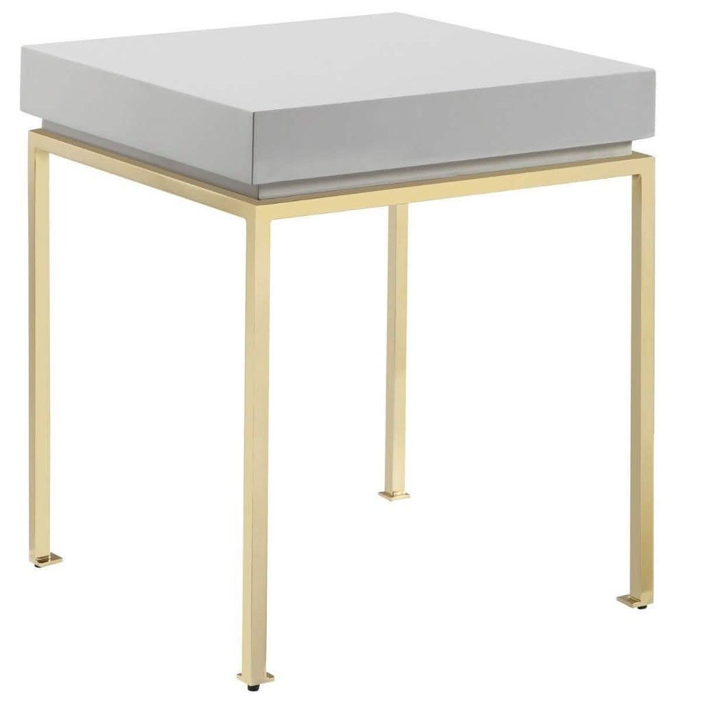 Bianca Nightstand Side Table Square Frame High Sheen Lacquer
