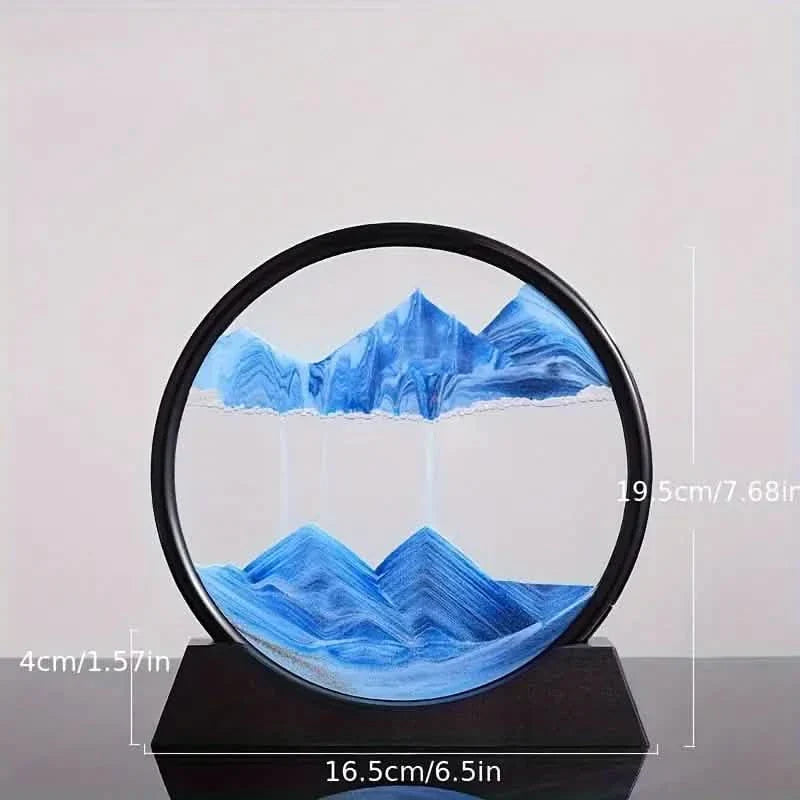 Blue Quicksand Art Glass Ornament - 3D Moving Sand Painting by DailySale