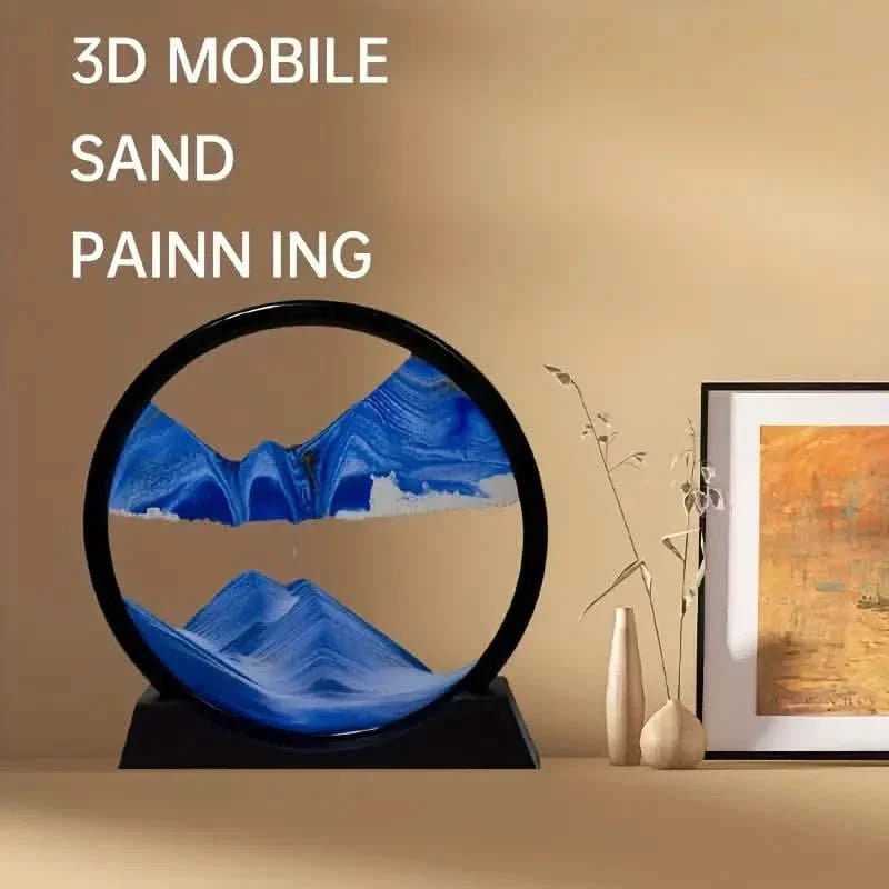 Blue Quicksand Art Glass Ornament - 3D Moving Sand Painting by DailySale