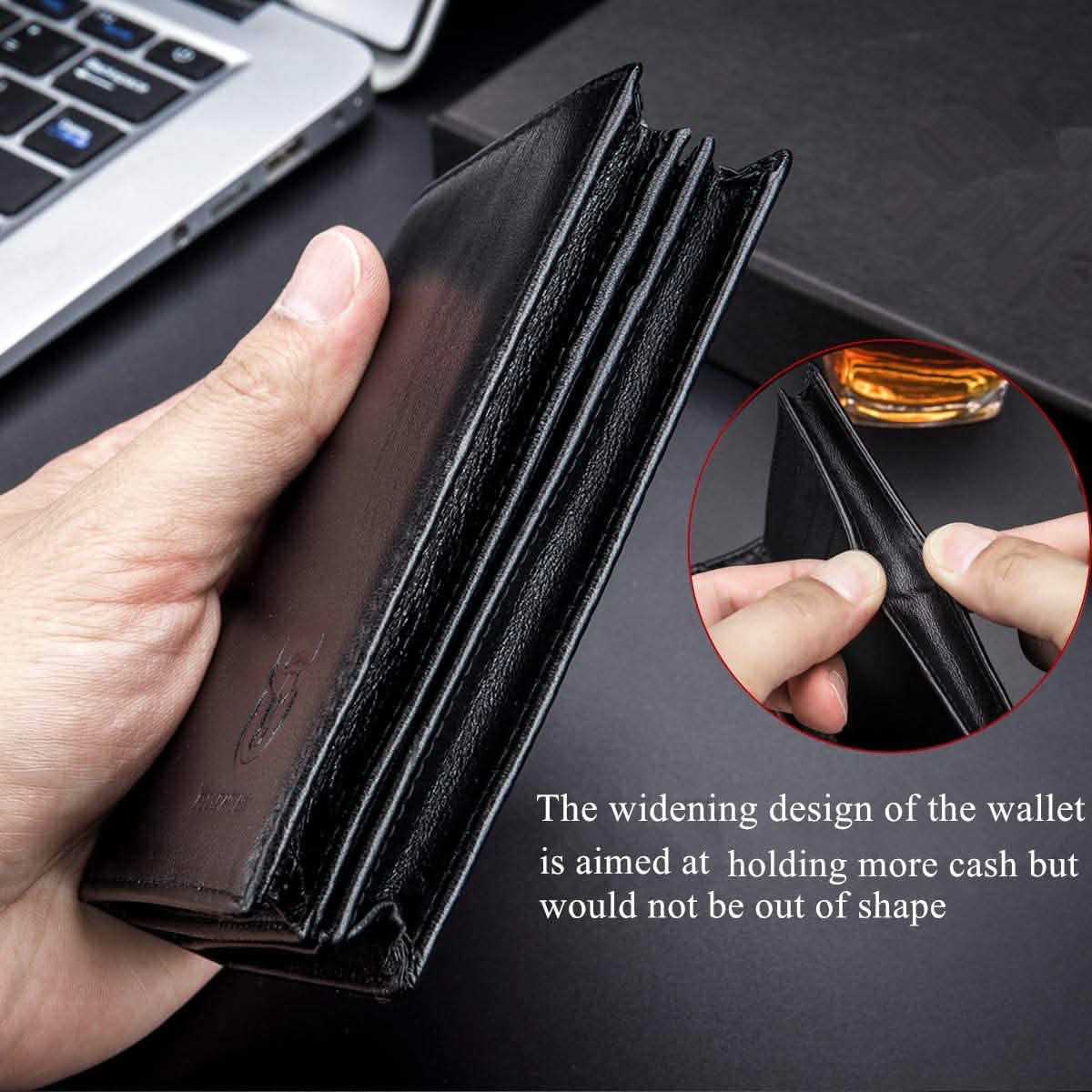 Bullcaptain Large Capacity Genuine Leather Bifold Wallet/Credit Card Holder by DailySale
