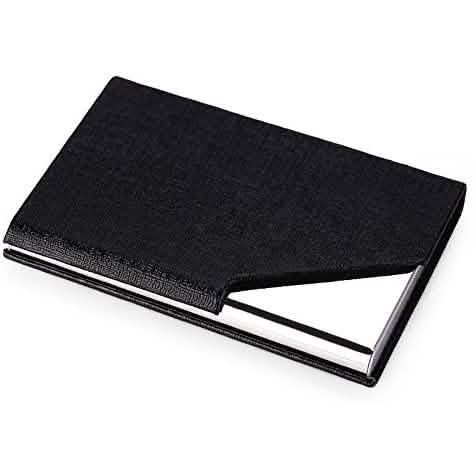 Business Name Card Holder Luxury PU Leather and Stainless Steel Multi Card Case by DailySale