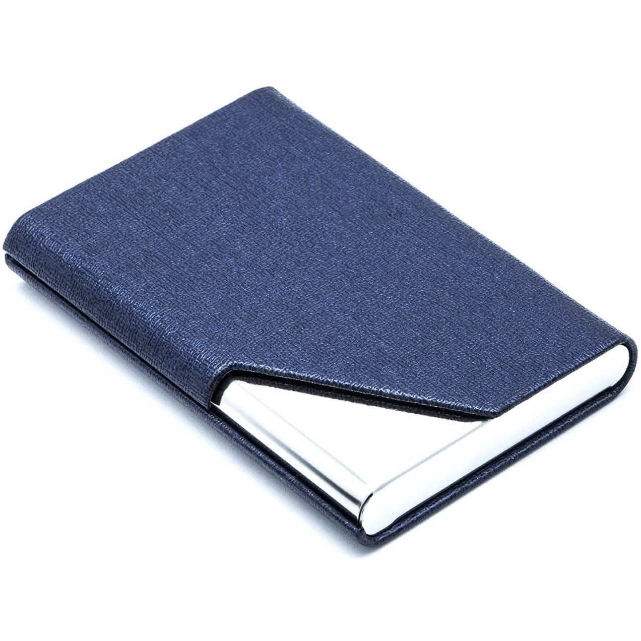 Business Name Card Holder Luxury PU Leather and Stainless Steel Multi Card Case by DailySale