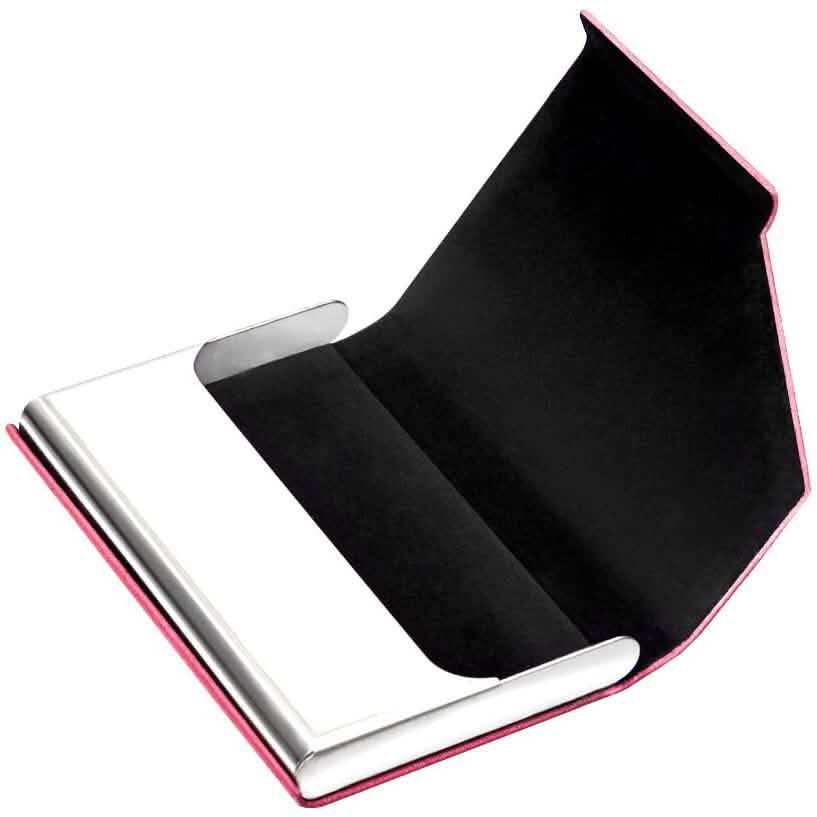 Business Name Card Holder Luxury PU Leather and Stainless Steel Multi Card Case by DailySale