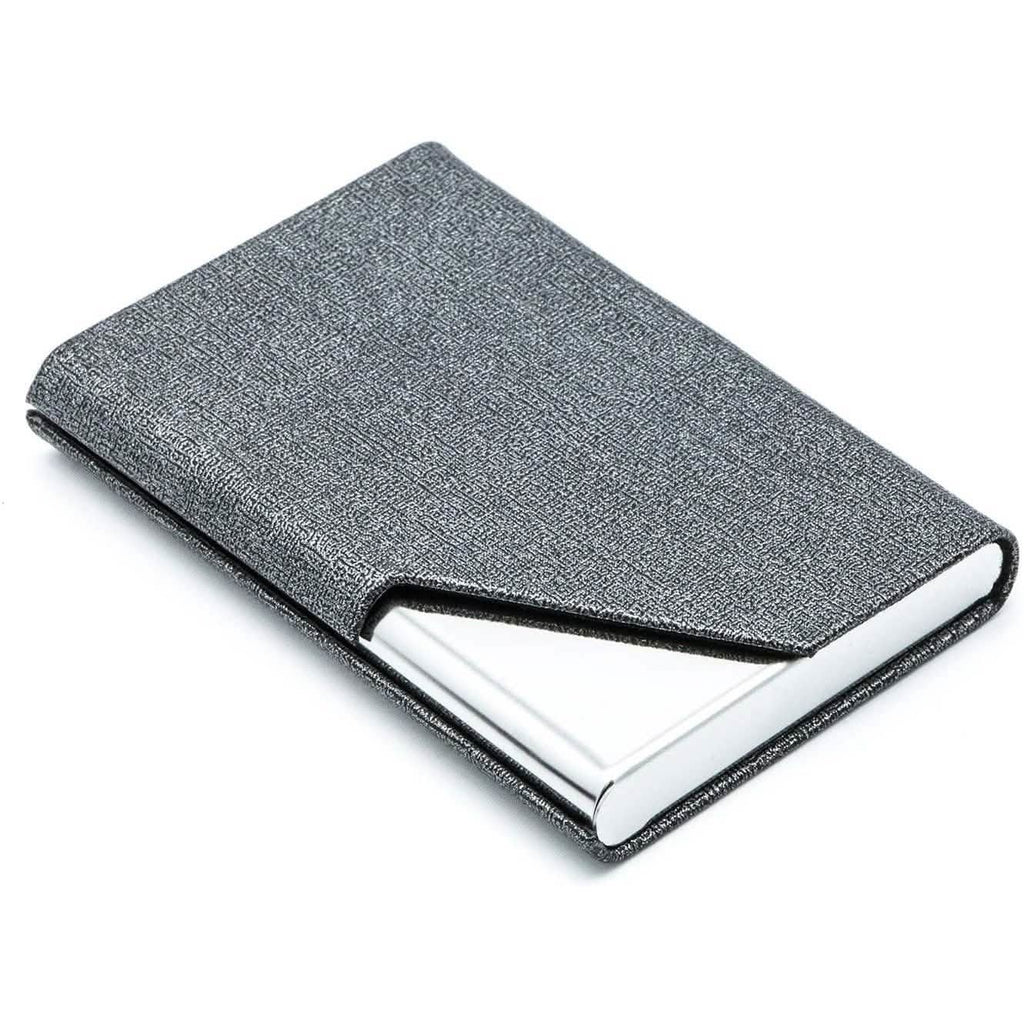 Business Name Card Holder Luxury PU Leather and Stainless Steel Multi Card Case by DailySale