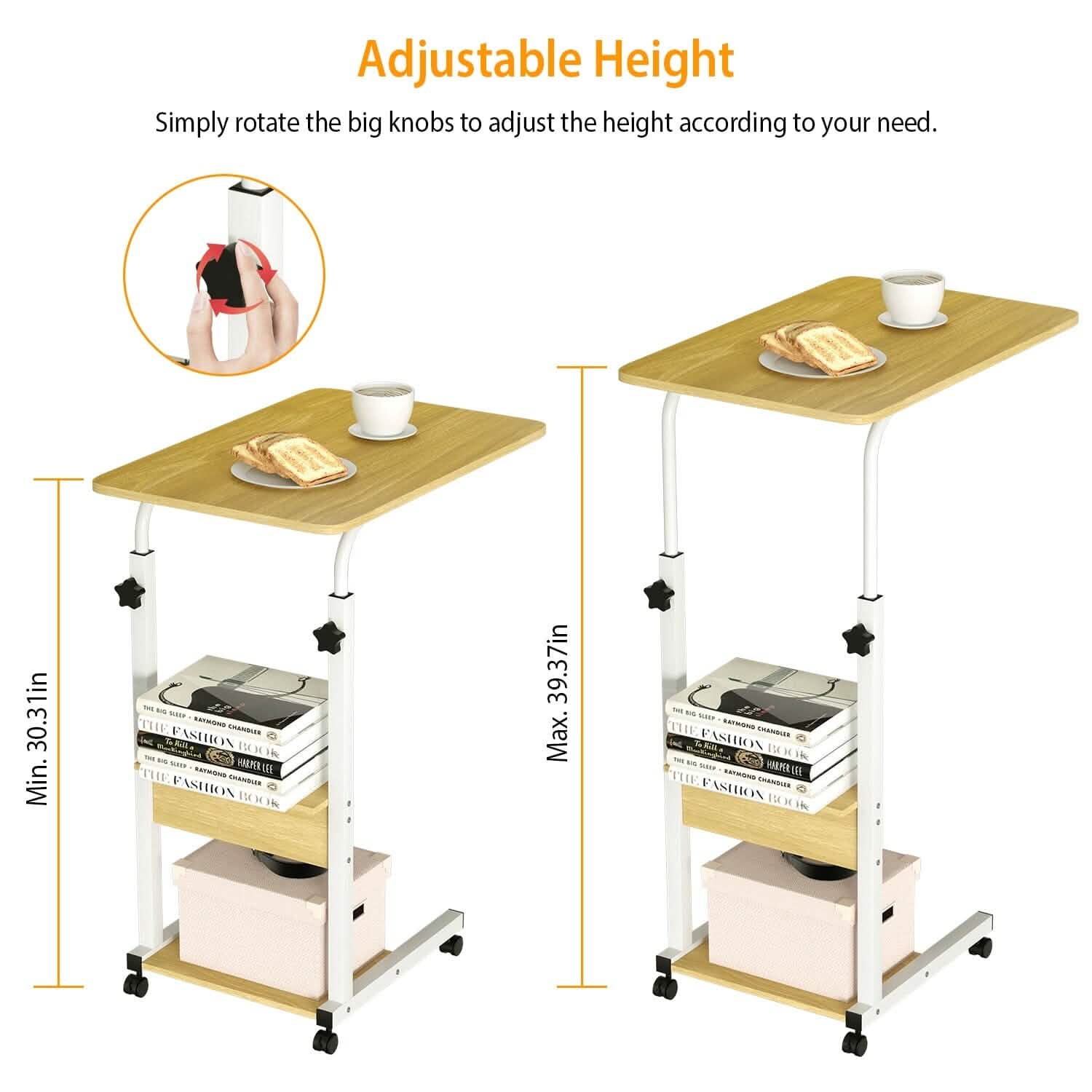 C Side Laptop Small Slim Snack Side Table by DailySale
