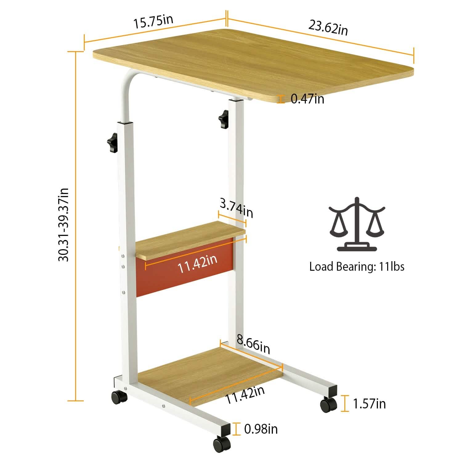 C Side Laptop Small Slim Snack Side Table by DailySale