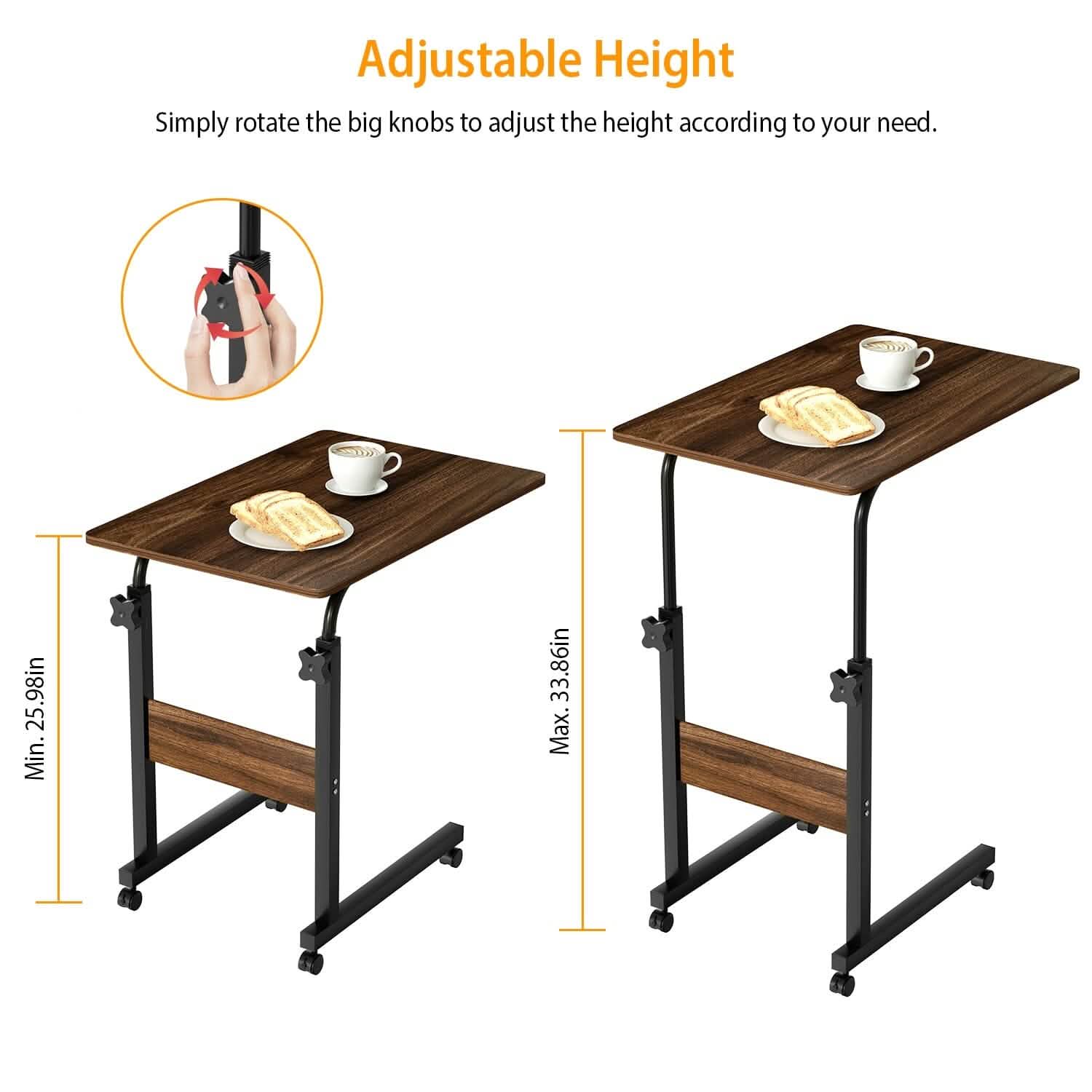 C Side Laptop Small Slim Snack Side Table by DailySale