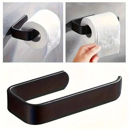 2-Pack: No-Drill Self-Adhesive Toilet Paper Holder – Black & White by DailySale