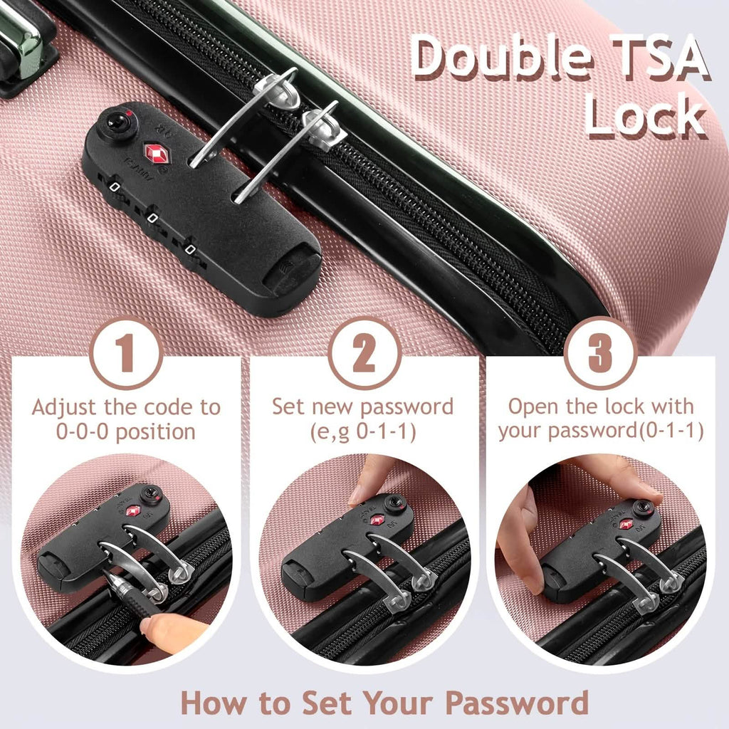 3-Piece Hard Shell Luggage Set with TSA Lock – 20/24/28 Inch 360° Spinner Wheels by DailySale