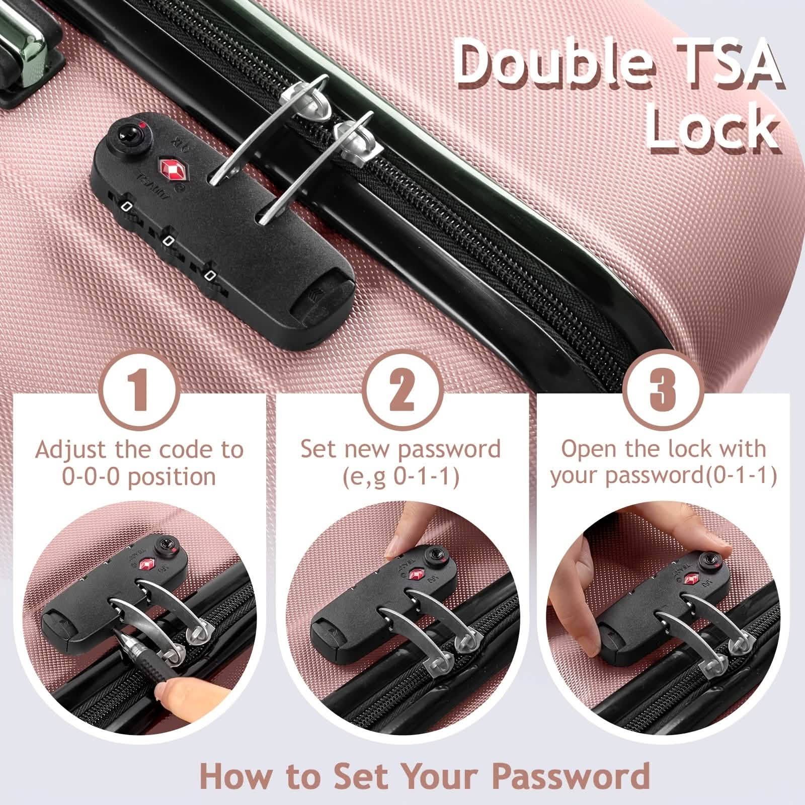 3-Piece Hard Shell Luggage Set with TSA Lock – 20/24/28 Inch 360° Spinner Wheels by DailySale