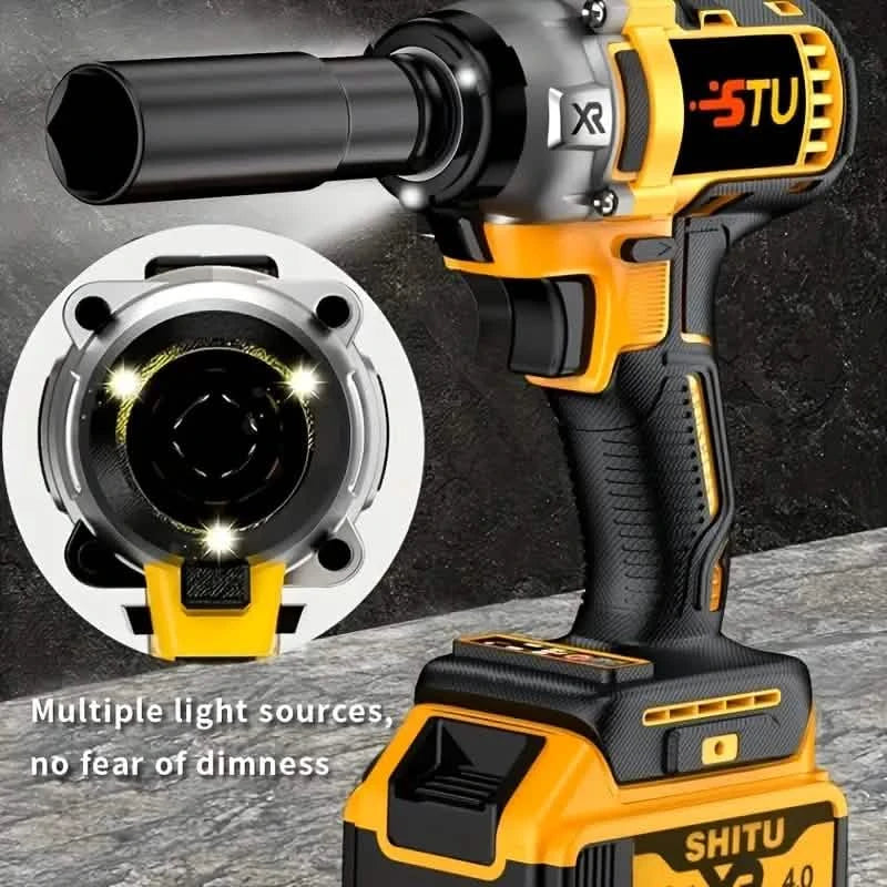 21V Cordless Brushless Impact Wrench Drill Kit – Lithium Drill + Battery x1, 4000mAh Battery, Toolbox & Accessories by DailySale