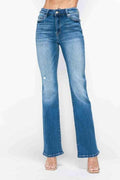 bytos Full Size Distressed High Rise Jeans with Pockets