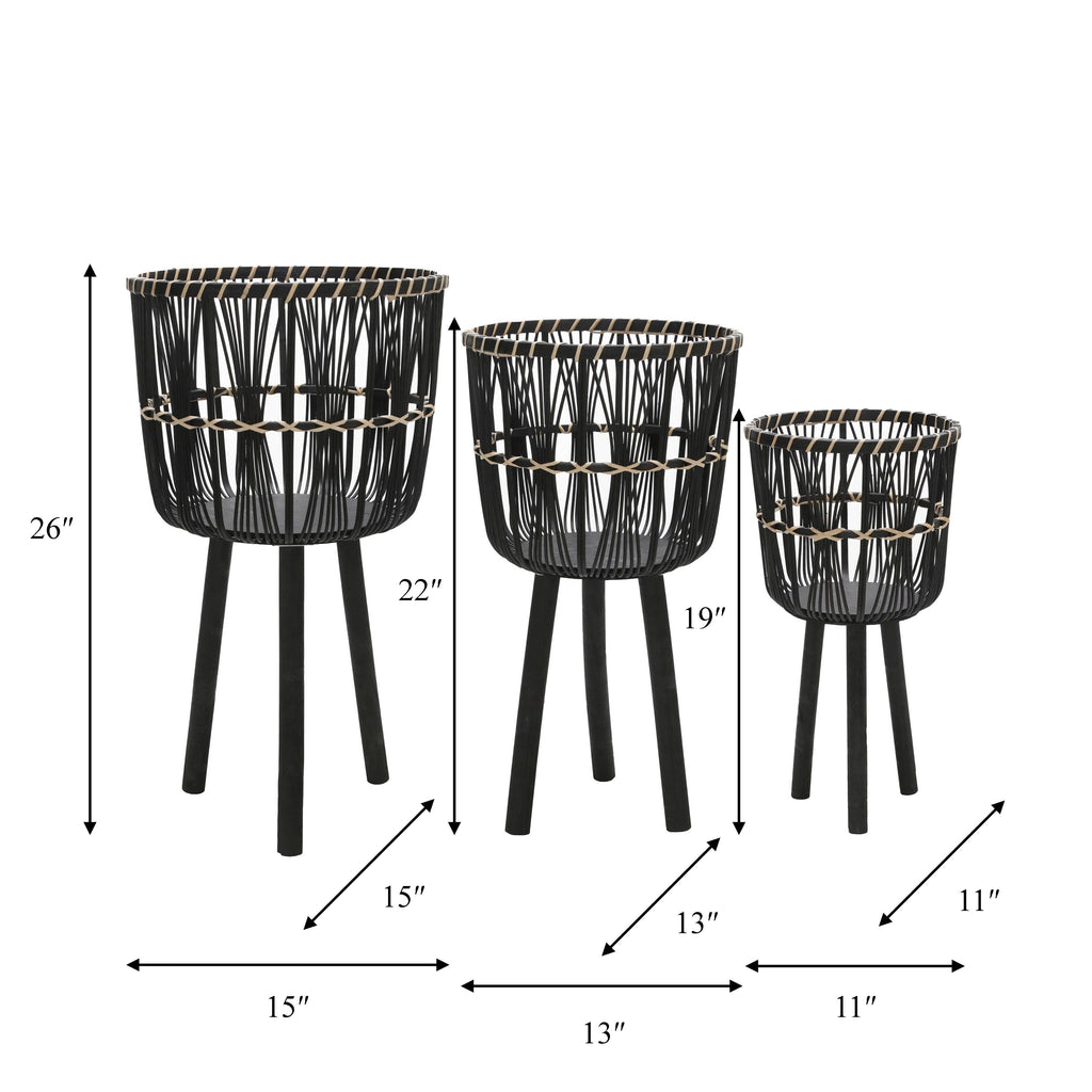 Bamboo Tripod Base Planters by Terra Cotta Botanical Boutique