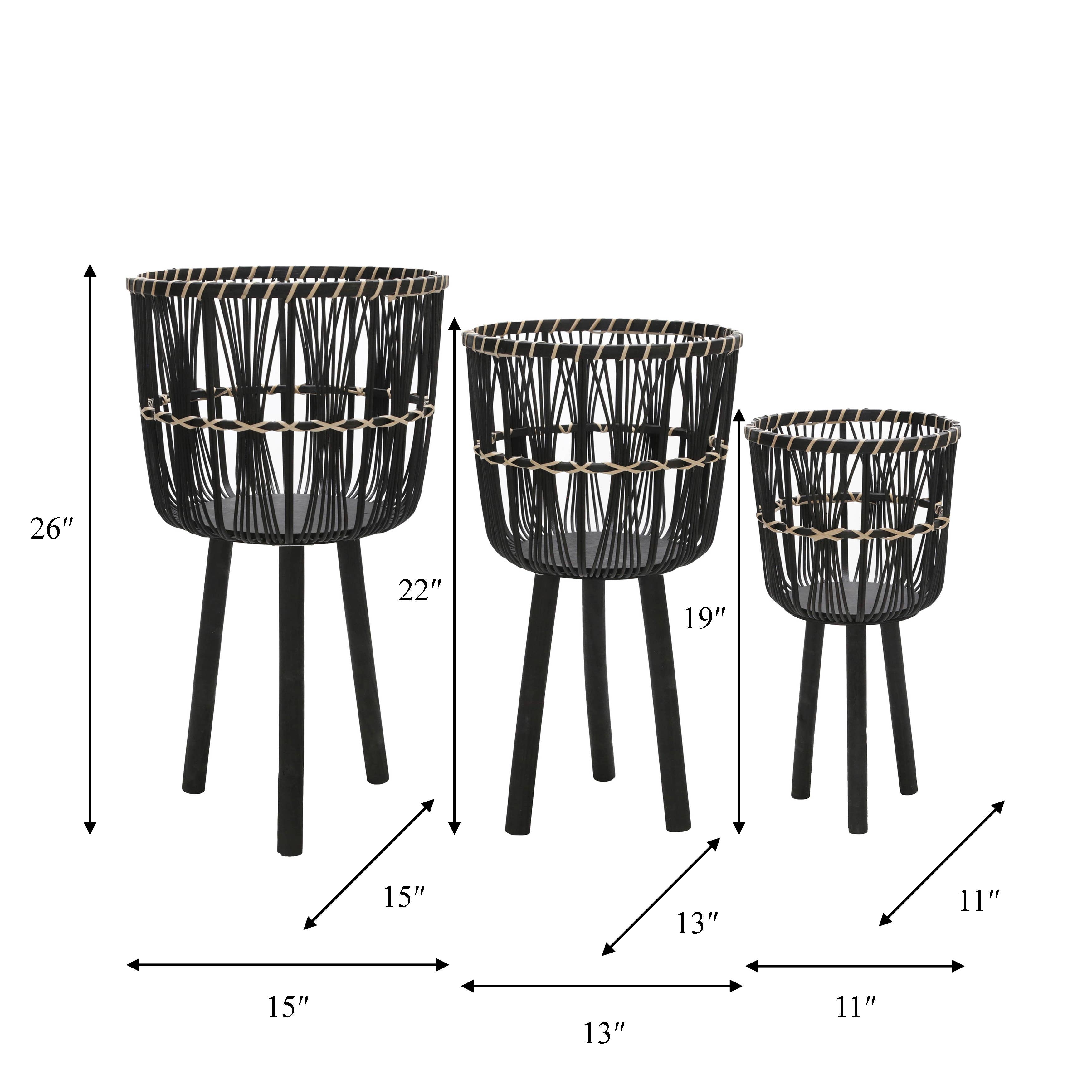Bamboo Tripod Base Planters by Terra Cotta Botanical Boutique