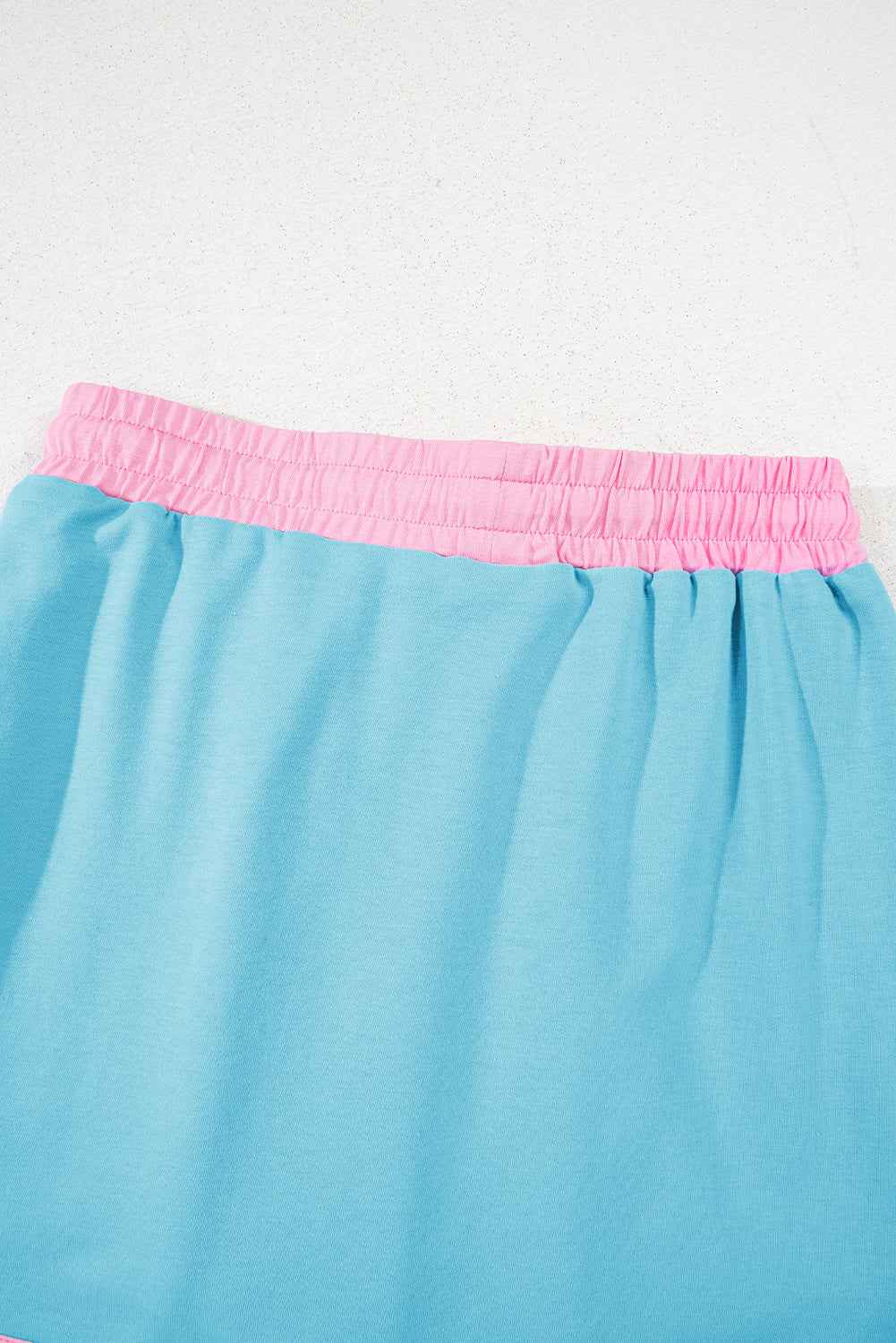 Turquoise Colorblock Edge Drop Shoulder T Shirt and Skort 2Pcs Set