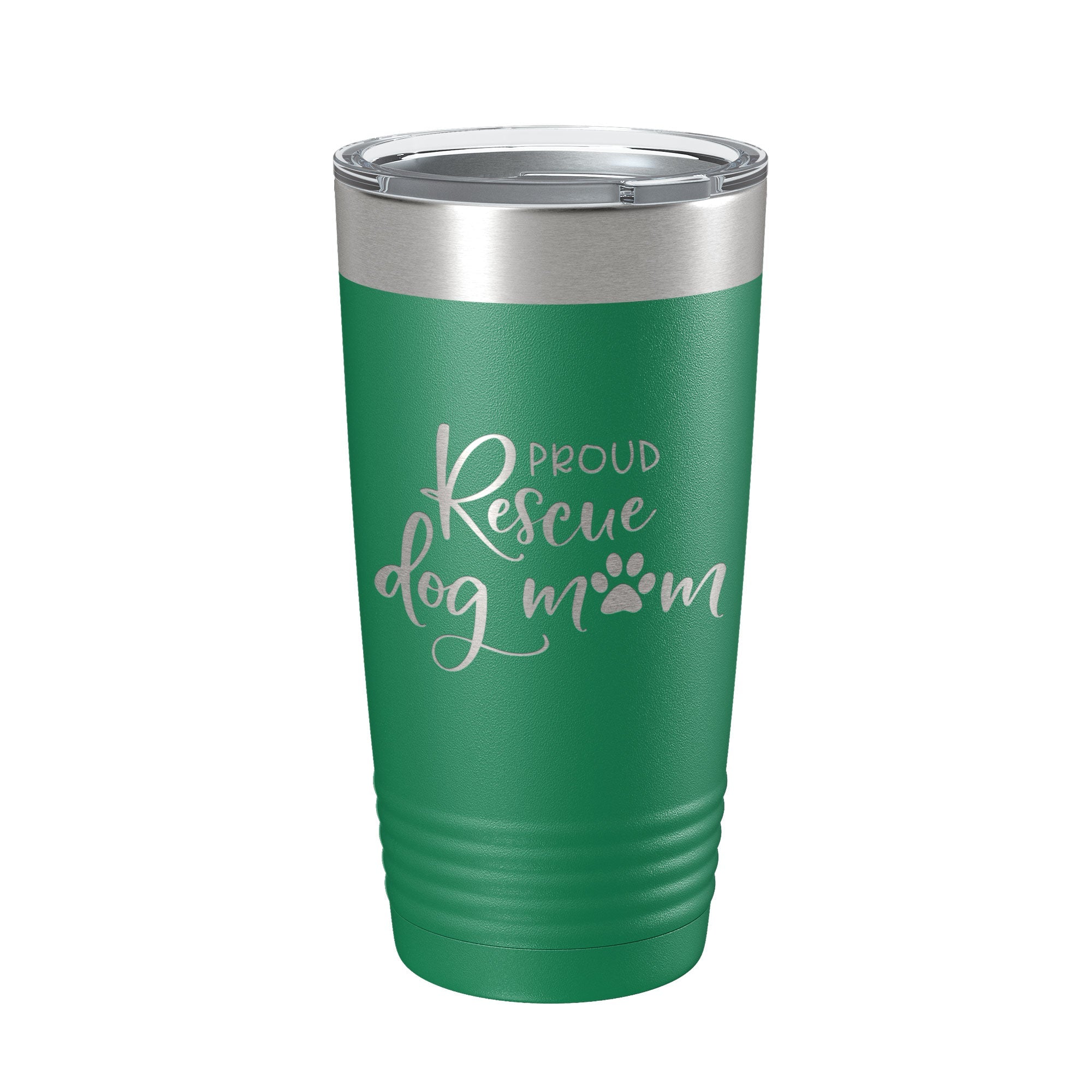 Proud Rescue Mom Tumbler Dog Travel Mug Gift Insulated Laser Engraved Coffee Cup 20 oz - Goddess Imports Marketplace