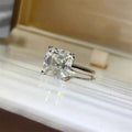 925 Sterling Silver Asscher Cut 5 Carat Moissanite Ring