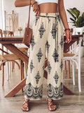 Boho Print Wide Leg Pants