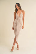 Mable Draped Detail Cami Midi Dress by Selvanelle