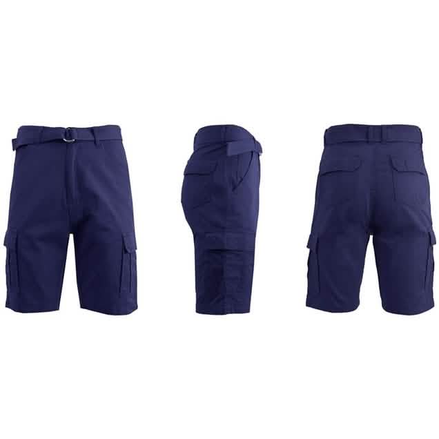 Men's 100% Cotton Belted Cargo Shorts - Assorted Colors and Sizes by DailySale