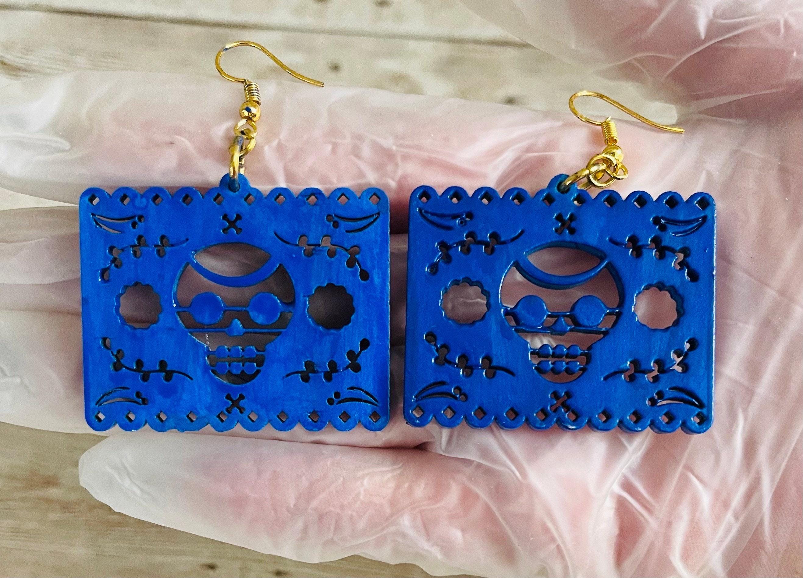 2x Day of the Dead Earrings 2 Pares de Aretes de Dia de Muerto by Chica Mexico