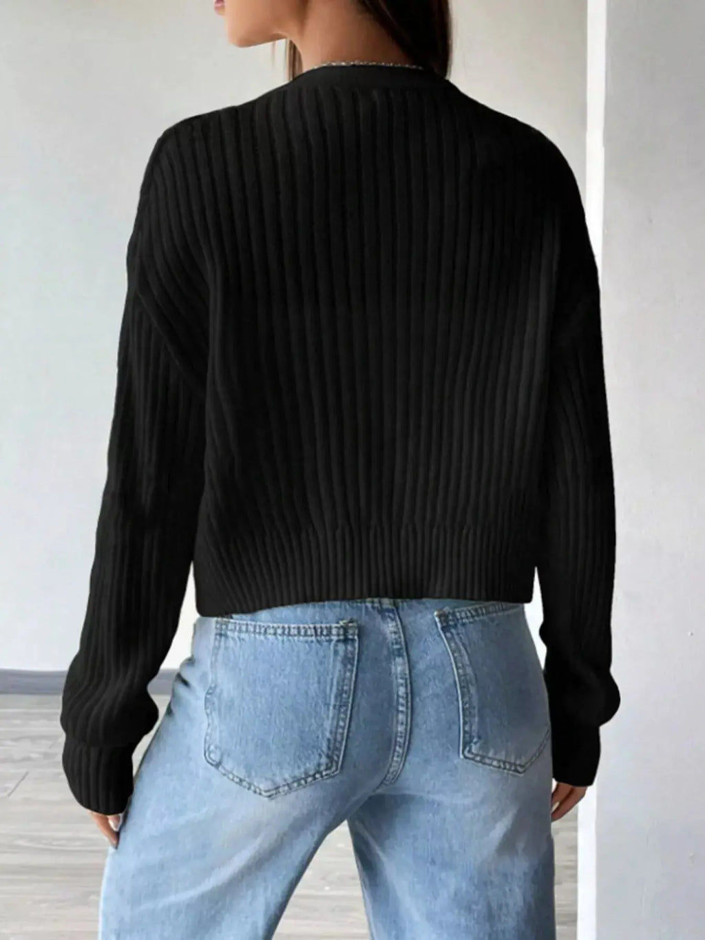 V Neck Button Up Cardigan