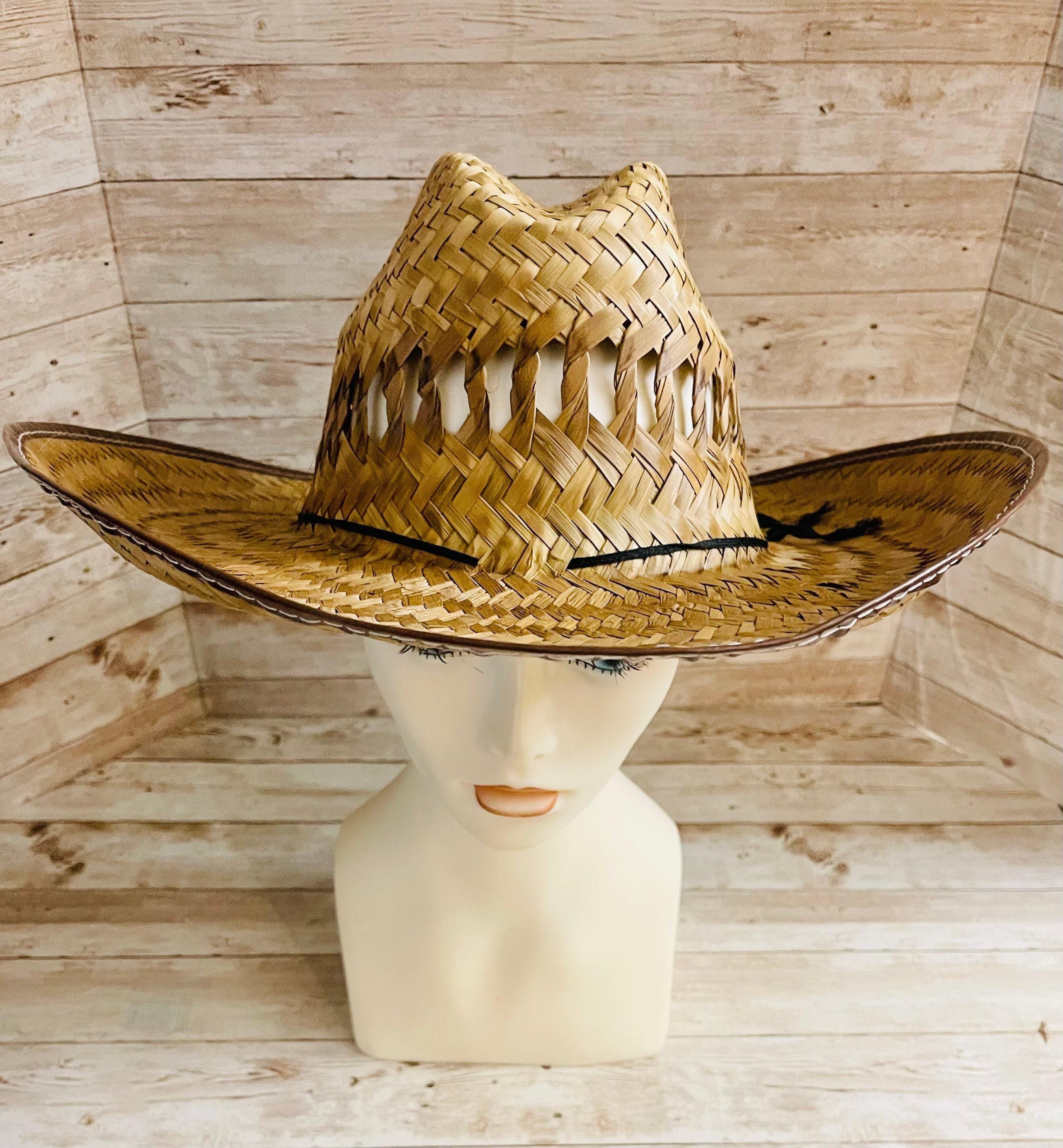 Cowboy Mexican Palm Leaf Straw Hat Sombrero Vaquero Artesanal de Palma by Chica Mexico