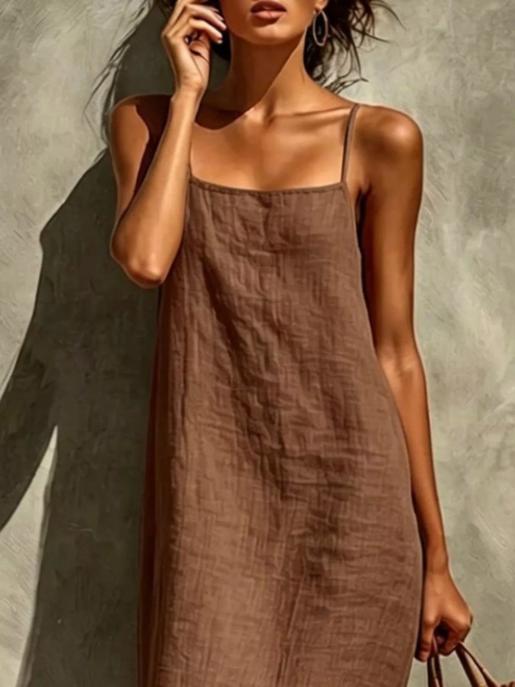 Sleeveless Linen Casual Maxi Dress by Shopiebay