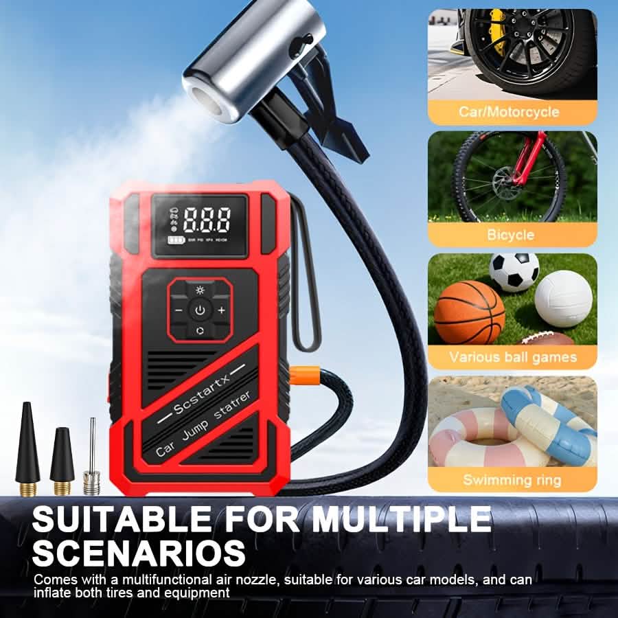 3000A 21V Car Jump Starter & 150PSI Tire Inflator 2-in-1 Portable Compressor by DailySale
