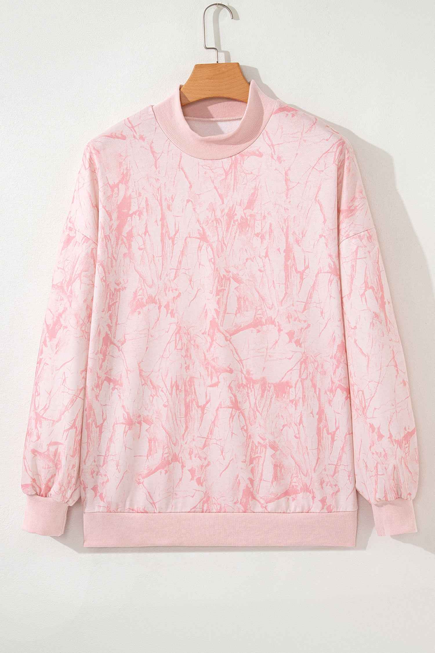Khaki Camo Mock Neck Baggy Sweatshirt