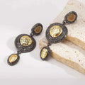 Vintage-Inspired Dangle Earrings with Gold Accents