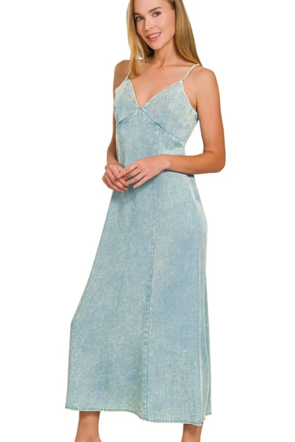 Zenana Tencel Mineral Washed Maxi Dress by Selvanelle