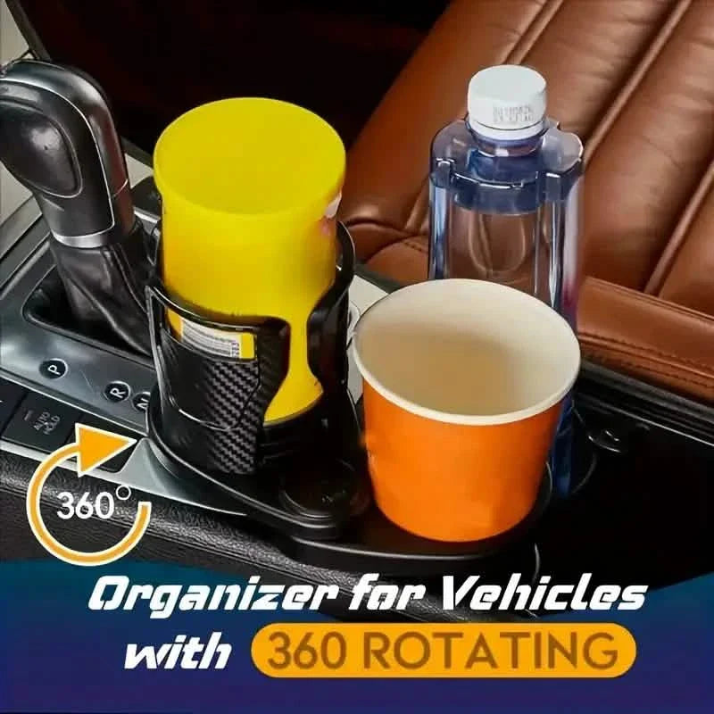 Car Adapter Adjustable Multifunctional Dual Cup Holder With Phone Holder Aromatherapy Organizer by DailySale
