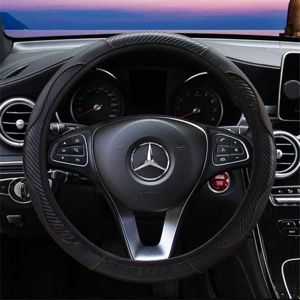 Car Auto Steering Wheel Cover Carbon Fibre Breathable Anti-slip Protector by DailySale