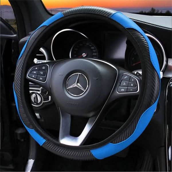 Car Auto Steering Wheel Cover Carbon Fibre Breathable Anti-slip Protector by DailySale