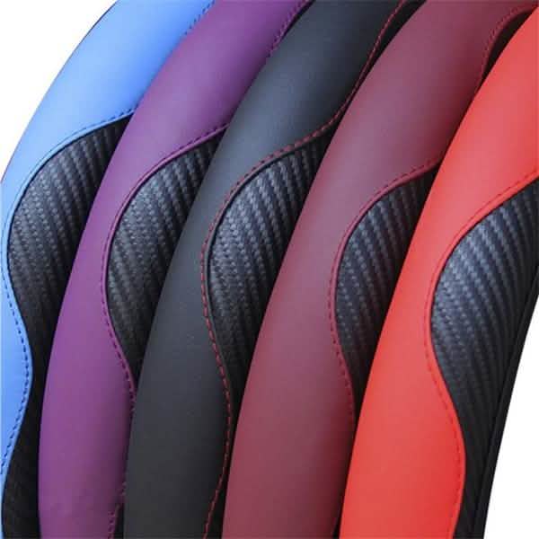 Car Auto Steering Wheel Cover Carbon Fibre Breathable Anti-slip Protector by DailySale