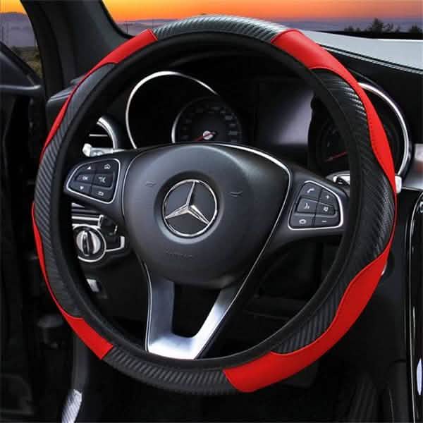 Car Auto Steering Wheel Cover Carbon Fibre Breathable Anti-slip Protector by DailySale