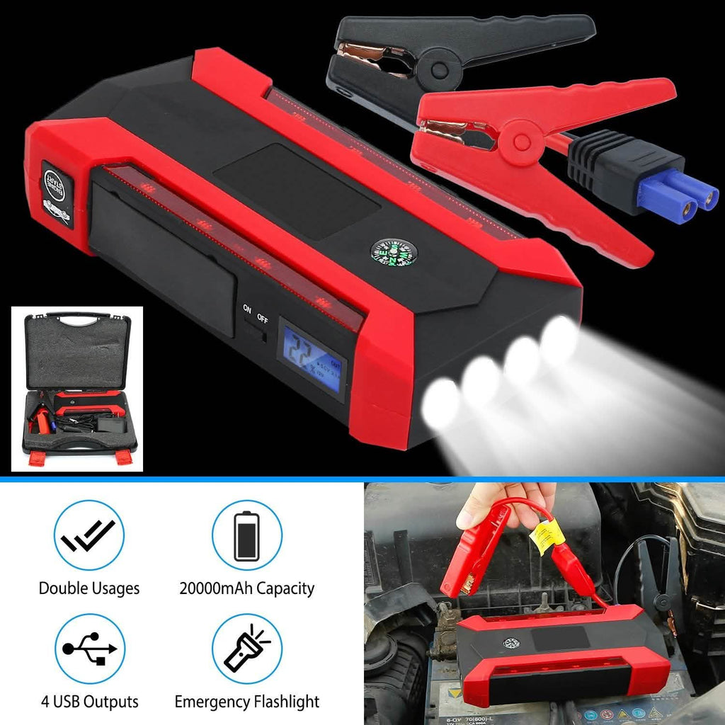 Car Jump Starter Booster with LCD Screen 4 Modes LED Flashlight by DailySale