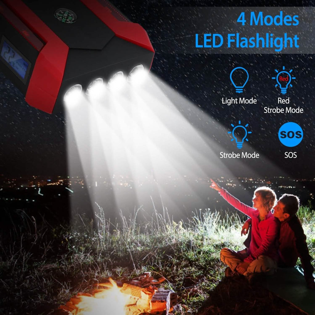 Car Jump Starter Booster with LCD Screen 4 Modes LED Flashlight by DailySale