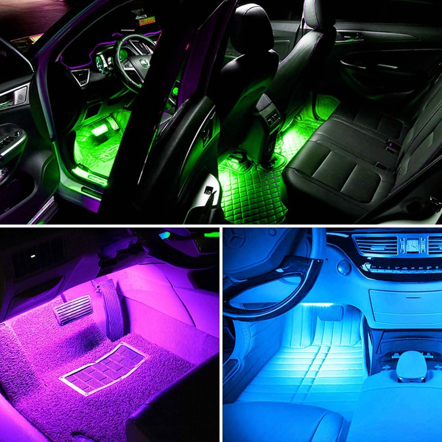 Car LED Strip Lights with Sound Active Function and Remote Controller by DailySale