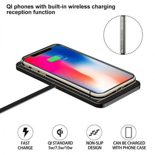 Car QI Wireless Phone Charger Non Slip Pad Mat Fast Charging by DailySale