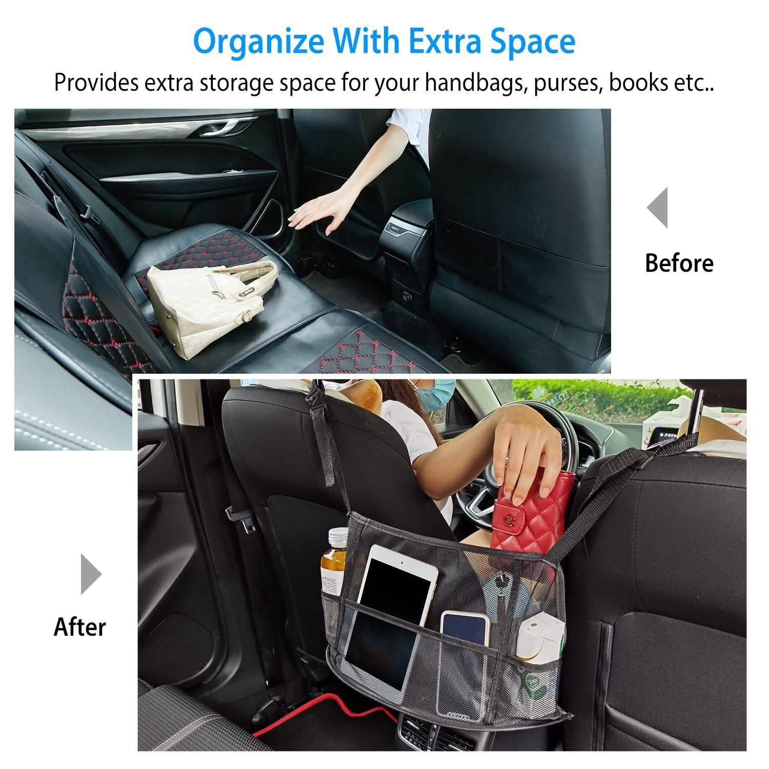 Car Storage Netting Pouch Seat Side Storage Mesh Organizer Bag by DailySale