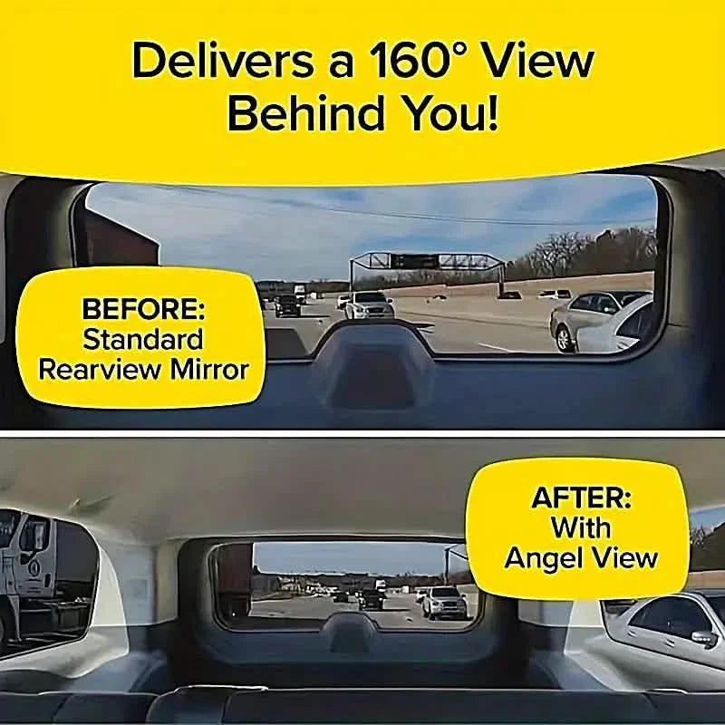 Car Wide Angle Rearview Mirror Curved Interior Large Field Of View Inside Mirror by DailySale